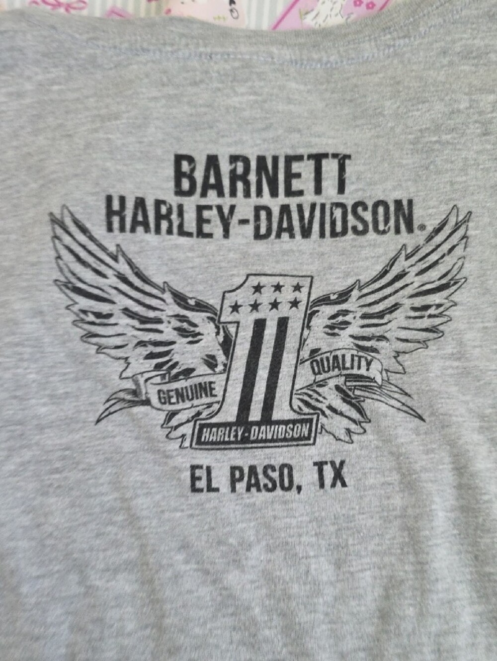Harley-Davidson Gray and Black Logo Tee with Orange Accent - Picture 5 of 6